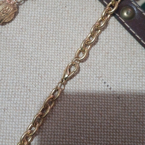 Vintage Long Gold Tone Metal Chain Beaded Necklace - Picture 4 of 4
